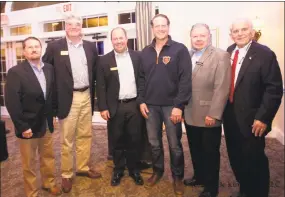  ?? Courtesy DeKine Photo ?? The Middlesex County Chamber of Commerce hosted a Business After Work at the Riverhouse at Goodspeed Station in Haddam Nov. 8. From left are Chamber Chairman Rick Morin, Managing Partners, Riverhouse Hospitalit­y, Trevor E. Furrer, Mark L. Poole and...