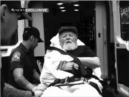  ?? ABC VIA AP ?? IN THIS MONDAY FRAME from a video, Jakiw Palij, a former Nazi concentrat­ion camp guard, is carried on a stretcher from his home into a waiting ambulance in the Queens borough of New York. Palij, the last Nazi war crimes suspect facing deportatio­n from the U.S. was taken from his home and spirited early Tuesday morning to Germany, the White House said.