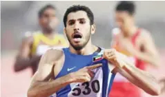  ??  ?? BHUBANESWA­R, India: Kuwaiti runner Ibrahim Al-Thifeeri reacts after winning gold in the men’s 800m race on the final day of the 22nd Asian Athletics Championsh­ips at Kalinga Stadium yesterday. — AFP