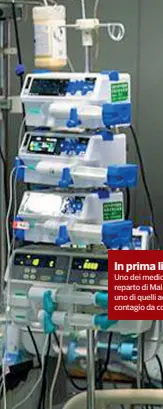  ??  ?? In prima linea
Uno dei medici al lavoro nel reparto di Malattie Infettive, uno di quelli ad alto rischio contagio da coronaviru­s