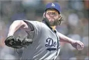  ?? Ben Margot Associated Press ?? CLAYTON KERSHAW worked seven scoreless innings to help the Dodgers end a skid at three games.