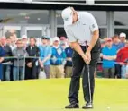  ?? KYLE TERADA/ USA TODAY SPORTS VIA US PRESSWIRE ?? Hall of Famer Ernie Els is a belly-button practition­er. Some people consider how he putts to be cheating.