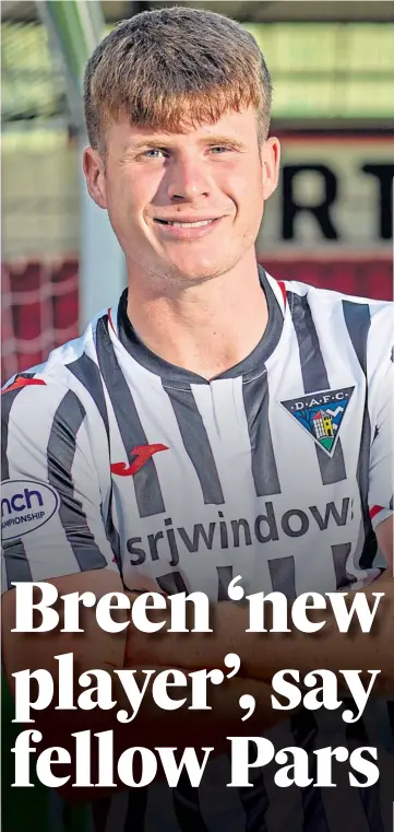  ?? ?? FRONT FOOT: Rhys Breen’s forays forward have been praised by his team-mates.