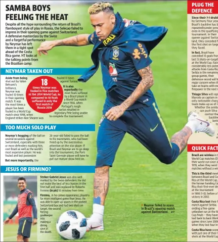  ??  ?? ■ Neymar failed to score in Brazil’s opening match against Switzerlan­d. AFP