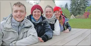  ?? 06_a19ScapaFe­st25 ?? Forrest yoga teachers take a break - left to right: Callum Doherty from Ilkley, Louise Firetree of Northern Ireland, Janet McInnes from Edinburgh and Dundee’s Laura Wighton.