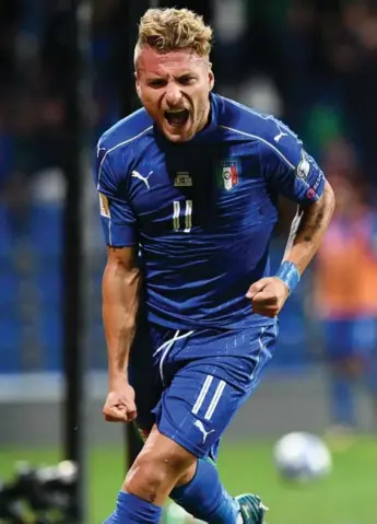  ?? VINCENZO PINTO/AFP/GETTY IMAGES ?? After his side was booed off the field at halftime in Reggio Emilia, Italy’s Ciro Immobile scored in the 53rd minute — the only goal in a win over Israel that all but locks up a playoff berth.