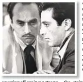  ??  ?? Video shows Chris Cuomo (main and above r.) threatenin­g a stranger (r.) who called him “Fredo,” the loser brother from “The “Godfather” films (far l., played by John Cazale, opposite Al Pacino as Michael Corleone).