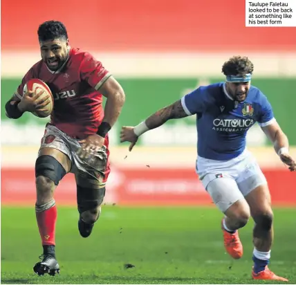  ??  ?? Taulupe Faletau looked to be back at something like his best form