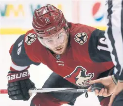  ?? ROSS D. FRANKLIN/THE ASSOCIATED PRESS FILE PHOTO ?? Max Domi played 222 games with the Coyotes, scoring 36 goals and 135 points.