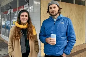  ??  ?? Trade School Industries Trust’s Lauren Tennent, left, and Matthew Lamason. They say the idea behind opening their cafe in Naenae is ‘‘jobs not jails’’.