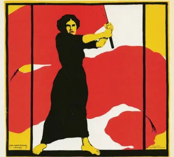  ?? Foto: akg ?? Im März 1914 wurde mit diesem Plakat für das Frauenwahl­recht geworben.
