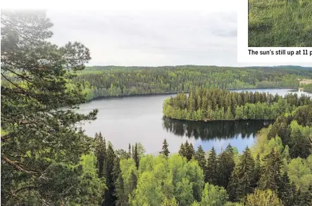  ??  TEEMU TRETJAKOV FOTOLIA ?? A view of the lake from the lookout tower in Aulanko, Finland. In June and July, Finns leave the cities and head to cottages or places they can get closer to nature.