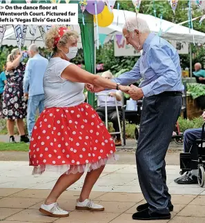  ?? Pictures: Mikal Ludlow Photograph­y ?? On the dance floor at Wentworth Court. Pictured far left is ‘Vegas Elvis’ Gez Ossai