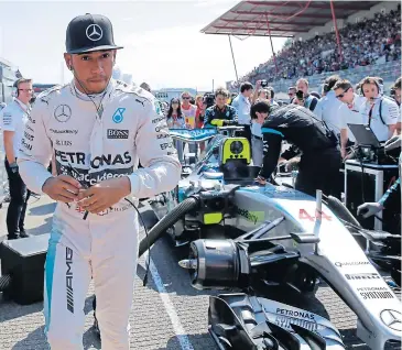  ?? EPA ?? Lewis Hamilton on the grid before the Belgium Grand Prix.