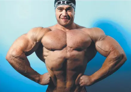 ?? Picture: DAVID CLARK ?? Bodybuilde­r Sam Pearce is competing tomorrow in the muscle and fitness state championsh­ips.