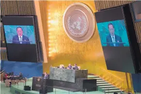  ?? MARY ALTAFFER/ASSOCIATED PRESS ?? North Korean Foreign Minister Ri Yong Ho addresses the 73rd session of the United Nations General Assembly Saturday at U.N. headquarte­rs.