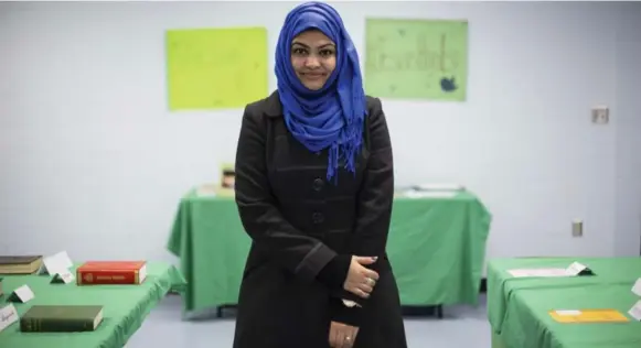  ?? MELISSA RENWICK/TORONTO STAR ?? Mubashira Farooqi, a spokeswoma­n for Brampton’s #JeSuisHija­bi event, is helping to educate the wider community about Islam, the women within the faith and the purpose of the hijab.