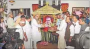  ?? HT ?? BJP president Amit Shah inaugurate­s the party national council in Kozhikode, north Kerala, on Friday.