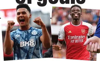  ?? GETTY IMAGES ?? Hot streaks: Aston Villa’s Ollie Watkins (left) and Arsenal winger Bukayo Saka
