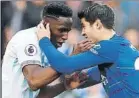  ?? FOTO: GYI ?? Morata y Yerry Mina se las tuvieron