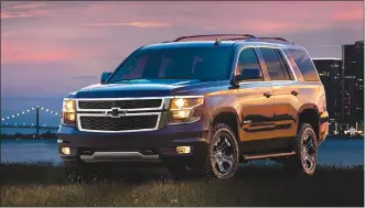  ?? General Motors photo ?? Chevrolet has rolled out a high-performanc­e version of its Tahoe sport utility vehicle, shown here in Z71 Midnight Edition trim.