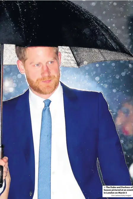  ?? Chris Jackson/Getty Images) ?? The Duke and Duchess of Sussex pictured at an event in London on March 5