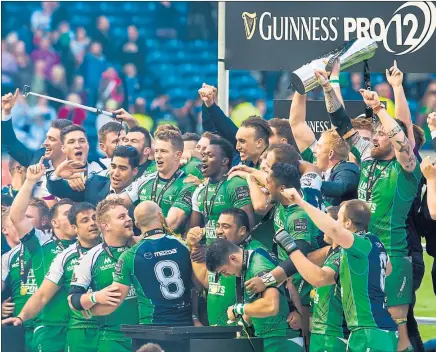  ??  ?? THAT WINNING FEELING: Connacht, once the PRO12’s most unloved team, proved popular winners in the end