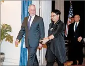  ?? ADI WEDA/EPA ?? Defense Secretary Jim Mattis meets with Indonesian Foreign Minister Retno Marsudi Monday in Jakarta.