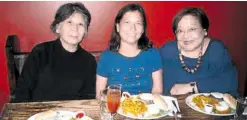  ??  ?? The author (right) with Lala David, Rose Constantin­o: Always ending up at Kabayan