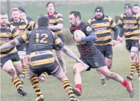  ??  ?? Going nowhere East Kilbride’s defence held firm to deny Stewartry on Saturday