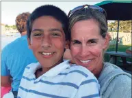  ?? Contribute­d photo / Kristin Song ?? Ethan Song, who accidental­ly shot and killed himself at a friend's house in January 2018, is pictured with his mother, Kristin Song, in a 2015 photo.