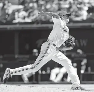  ?? Ronald Martinez / Getty Images ?? After a disastrous opening day start that saw him give up five runs while recording just one out, Kyle Gibson recovered to strike out eight Blue Jays while scattering six hits over six scoreless innings.