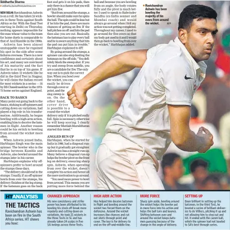  ?? AFP ?? Ravichandr­an Ashwin has been bowling the majority of his overs from around the wicket.