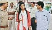  ?? PIC/NAVEEN SHARMA ?? AAP MLA Alka Lamba at the Election Commission’s office as MLAS appear for the hearing on the issue of office of profit