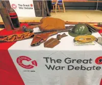  ??  ?? ●●Artefacts from the First World War were on display at Bramhall High School