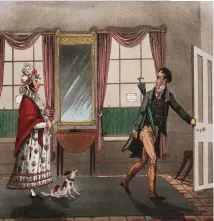  ?? ?? A c1825 print shows a landlady letting a room for “a guinea a week”. Women who let rooms for profit were the focus of innuendo