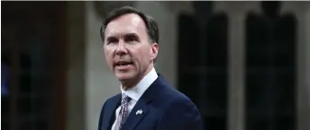  ?? Adam Scotti photo ?? Finance Minister Bill Morneau delivering Budget 2017 on March 22. The fall fiscal update came seven months later on October 24.