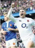  ??  ?? Hat-trick hero Jonny May