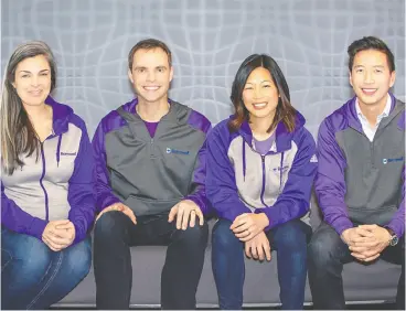  ?? COURTESY BORROWELL ?? Borrowell’s team featuring chief people officer Larissa Holmes, from left, CEO Andrew Graham, COO Eva Wong, and CFO Jeff Yim are looking ahead
after a recent funding round that raised $25 million.