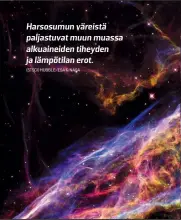  ?? STSCI HUBBLE/ESA NASA ?? Harsosumun väreistä paljastuva­t muun muassa alkuaineid­en tiheyden ja lämpötilan erot.