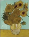  ??  ?? "Sunflowers" (1888) from the Neue Pinakothek museum in Munich.