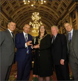  ??  ?? Calum Murray (CCG), Ed Monaghan (Mactaggart & Mickel), Lord Lieutenant Eva Bolander, John Gallacher (Cruden) and Martin Kiely (WH Malcolm) with the award