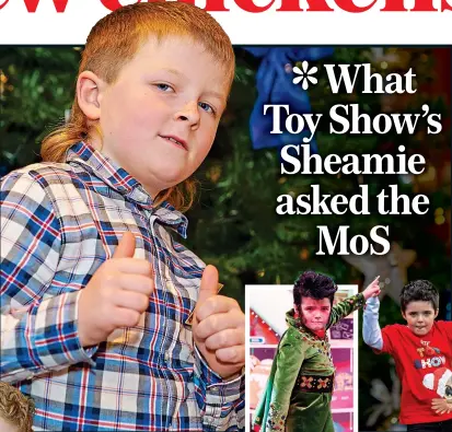  ?? ?? standout: The seven-year-old sensation stole the show with his cheeky appearance on Friday night