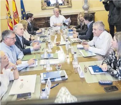  ?? GOBIERNO DE ARAGÓN ?? Los consejeros del Gobierno de Aragón, en la reunión de trabajo para presentar las líneas de acción para 2024.