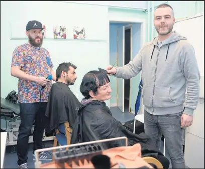  ??  ?? Above: Homeless Barbers and below, Glasgow North East Foodbank