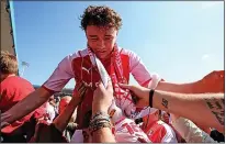  ?? ?? SCARF ACE: Ollie Rathbone of Rotherham celebrates