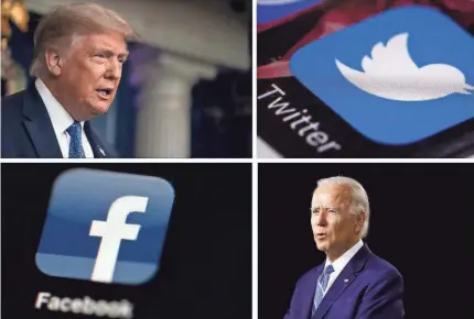  ?? AP ?? President Donald Trump has accused social media companies of favoring Joe Biden.