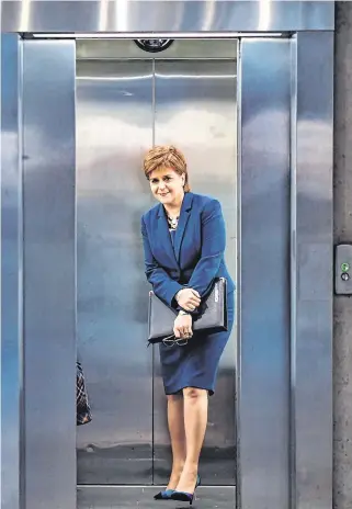  ?? PHOTO: GETTY ?? Hoping for a lift: First Minister of Scotland Nicola Sturgeon arrives at the Scottish Parliament to answer questions on Brexit yesterday