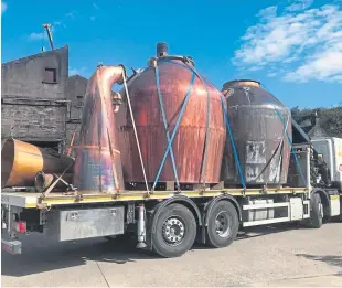  ??  ?? Glencadam Distillery in Brechin takes delivery of the new still.