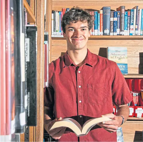  ??  ?? FULL MARKS: High-scoring pupil Duncan Bouchard will now study civil engineerin­g. Picture by Steve Brown.